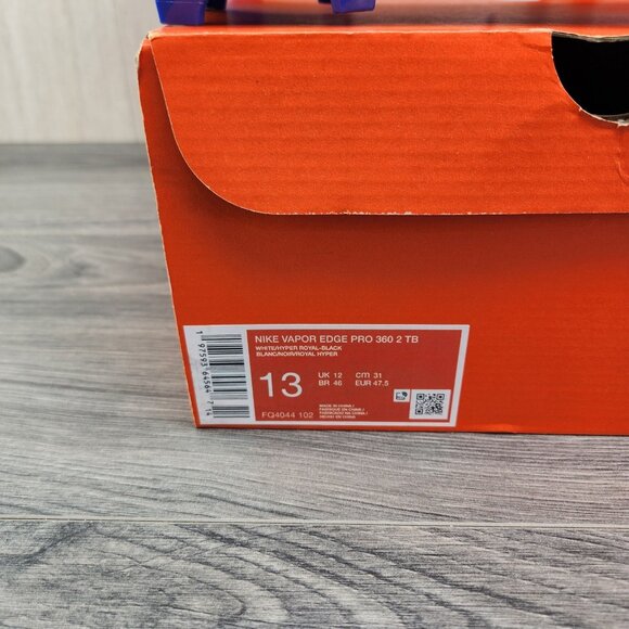 Nike Vapor Edge Pro 360 2 TB Size 13 Mens White Blue Football Cleats - Picture 12 of 12